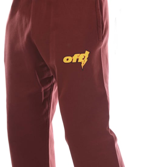 Joggers de algodón cepillado con cordón ajustable en color burdeos - Image 3