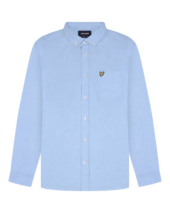Camisa Oxford de ajuste regular ligera en azul de Lyle & Scott - Image 5