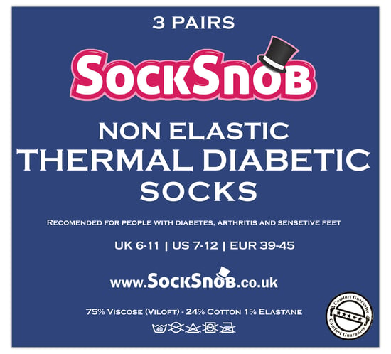 12 Pares Calcetines Diabéticos Térmicos para Hombre | Sock Snob | Calcetines Diabéticos No Elásticos Extra Anchos para Mala Circulación - Negro - Image 2
