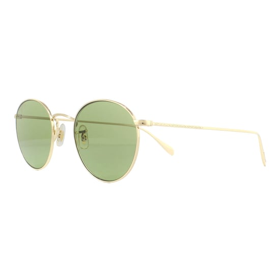 Oliver Peoples Round Unisex Gold Green C Sunglasses