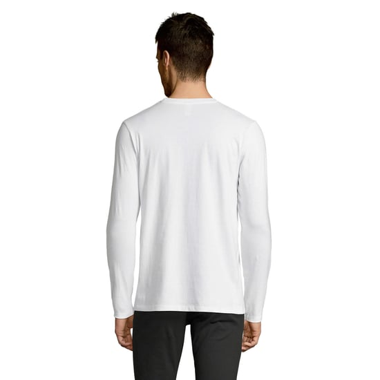 SOLS Mens Imperial Cotton Long-Sleeved T-Shirt (White) - Image 2