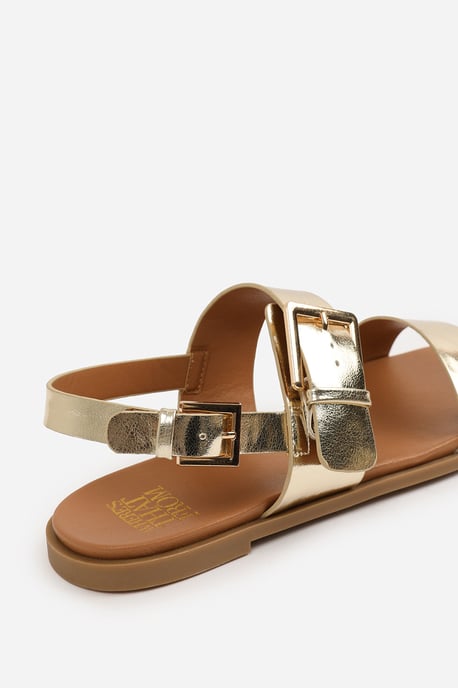Wheres That From Womens 'Uma' Classic Flat Sandals With Strap And Buckle Detail