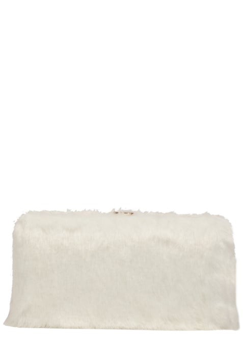 Faux Fur Clutch Bag & Chain