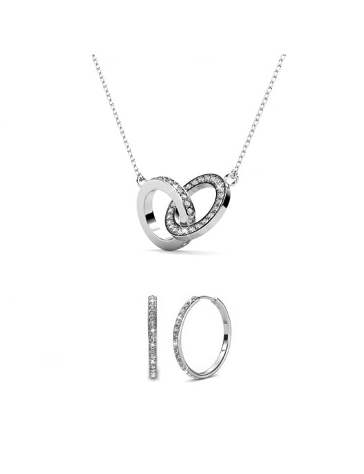 Conjuntos gemelos Chic Circle - Plata y cristal - Image 1