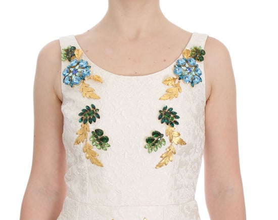 vestido de vestido de cristal brocado blanco de Dolce & Gabbana para mujer - Image 5