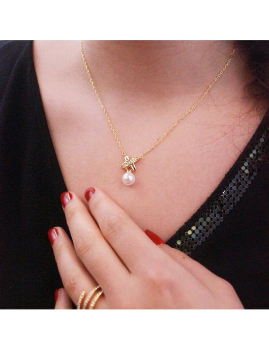 Colgantes Chris Pearl - Oro y Cristal - Image 2