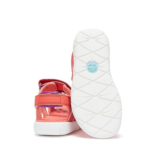 Boys Girls Timberland Perkins Row 2-Strap Youth Dark Pink Sandals - Image 4