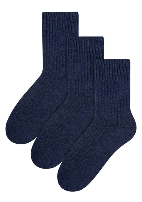 3 Pares de Calcetines de Lana para Hombre - Azul Marino - Image 1
