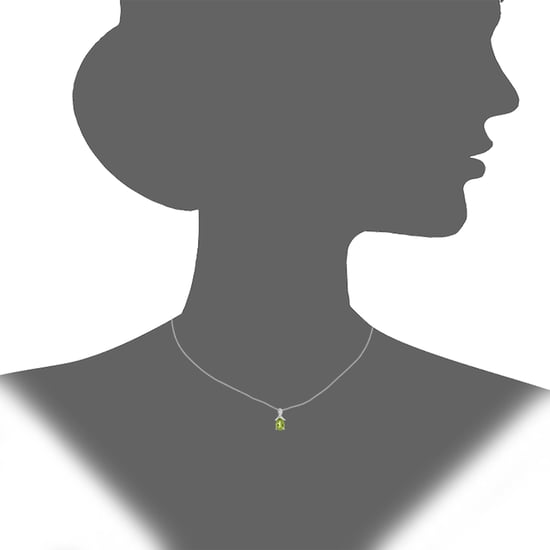 Colgante de oro blanco de 9 ct con peridoto de 0,84 ct y diamante de 0,02 ct - Image 3
