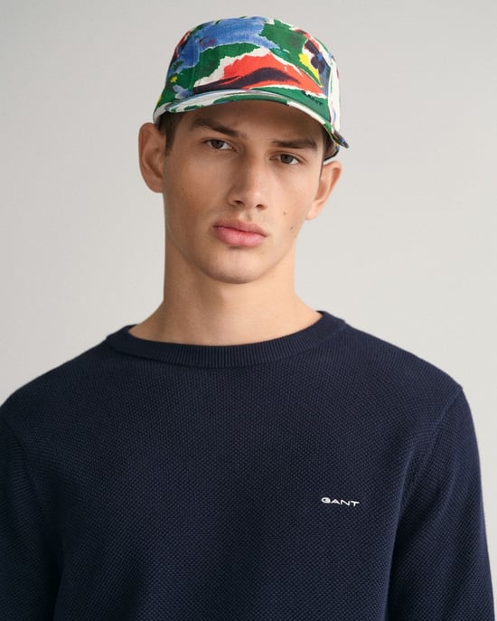 GANT Mens Cotton Pique Crew Neck Jumper