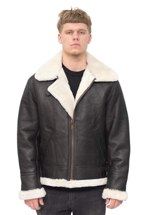 Chaqueta de aviador B3 Aviator de piel de oveja auténtica para hombre, Oxford - Image 1