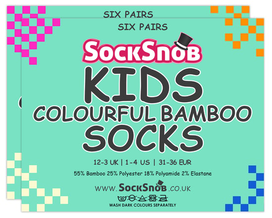 Paquete múltiple de 12 pares de calcetines de bambú para niños | Snob | Calcetines lisos para niños | Calcetines escolares ideales para el verano para niñas y niños - Negro - Image 2