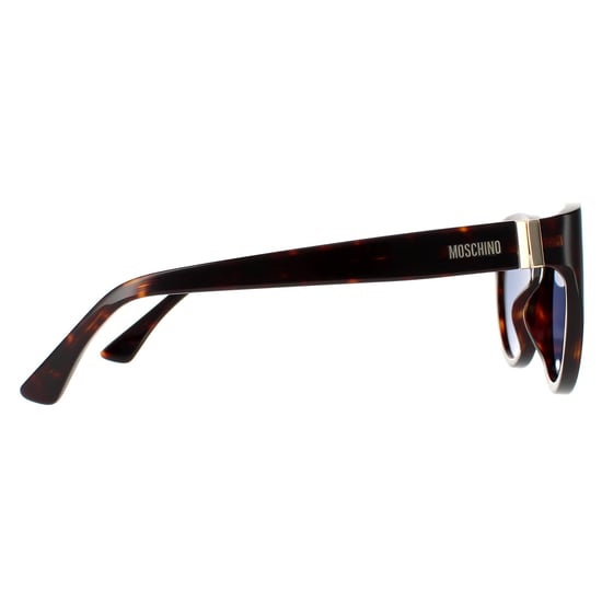 Gafas de sol de mujer Moschino Cat Eye en azul oscuro havana - Image 4
