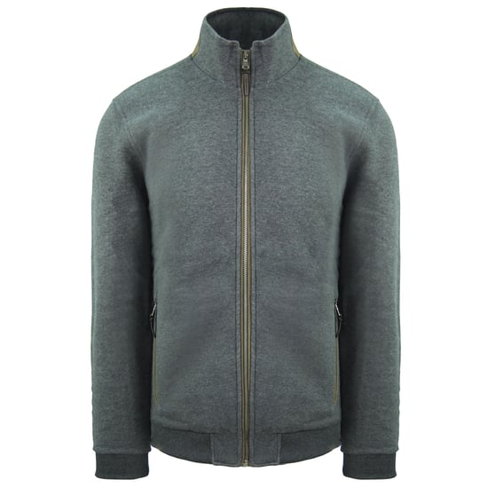 Hackett London Chaqueta Harrington gris de corte clásico para hombre - Image 1