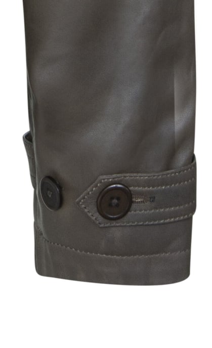 Chaqueta de cuero estilo gabardina corta y holgada para mujer - Canberra - Image 5