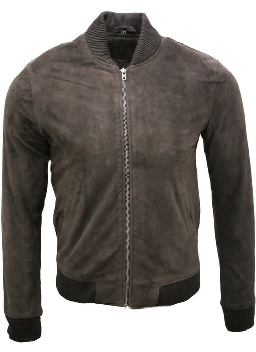 Varsity Soft Suede Leather Bomber Jacket
