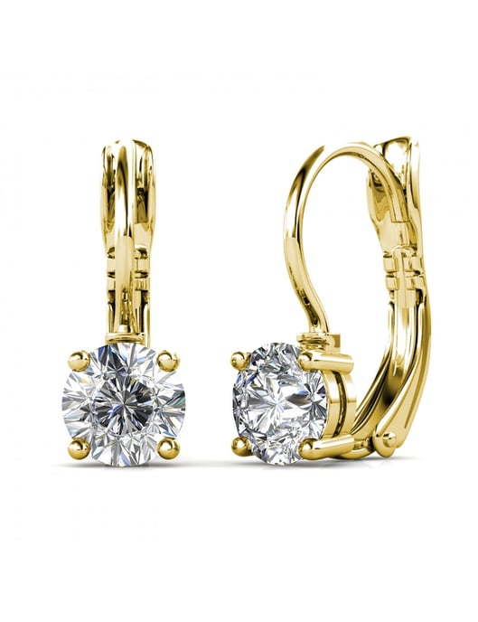 Pendientes Redondos - Oro y Cristal - Image 1