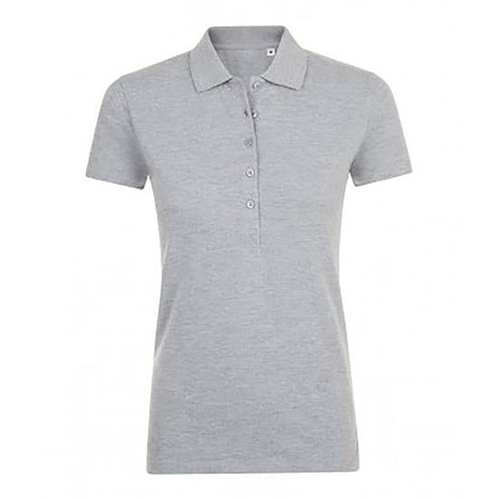 SOLS Womens/Ladies Phoenix Short Sleeve Pique Polo Shirt (Grey Marl) - Image 1
