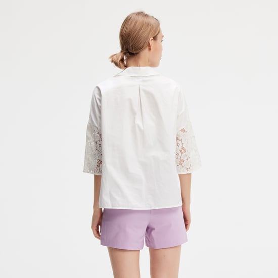 Lace and cotton blouse - Image 2