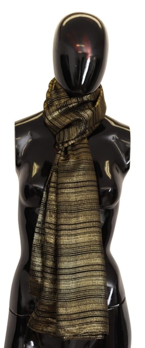Chal de Seda Elástica Metálica Dorada para Mujeres de Dolce & Gabbana - Image 5