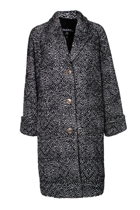 Wool tweed sequinned coat - Image 1