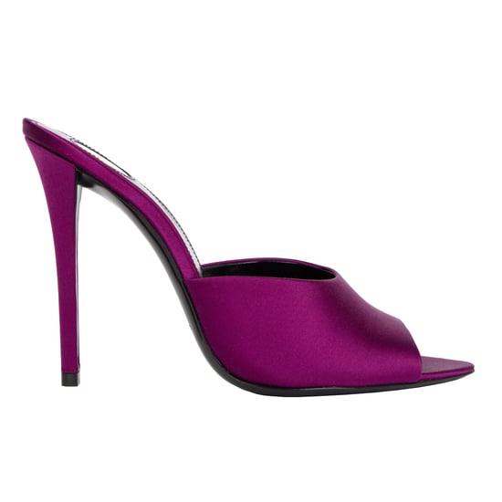Saint Laurent Goldie Mules In Satin Crepe Purple - Image 6