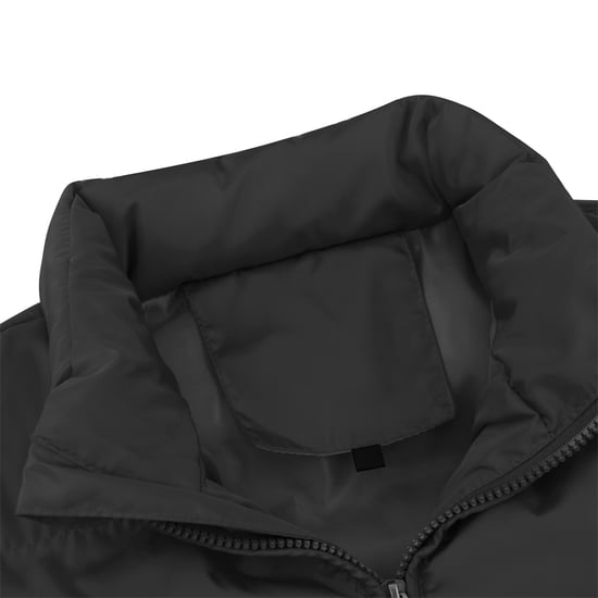 Men's Solid Color Casual Stand Collar Padded Gilets Black