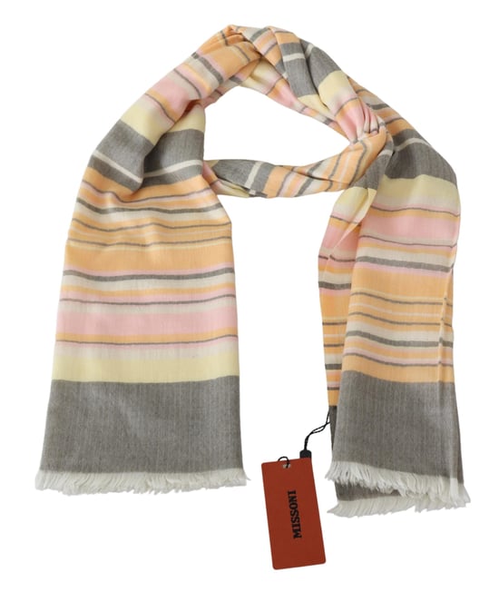 Bufanda envolvente unisex de cachemira rayada multicolor para hombre de Missoni - Image 3