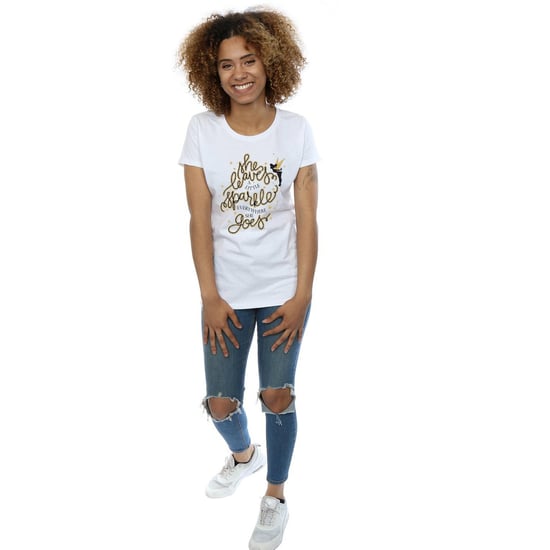 Disney Womens/Ladies Tinkerbell Stars Cotton T-Shirt (White)