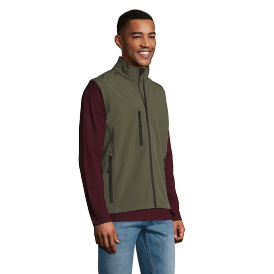 SOLS Mens Rallye Soft Shell Bodywarmer Jacket (Dark Green) - Image 4