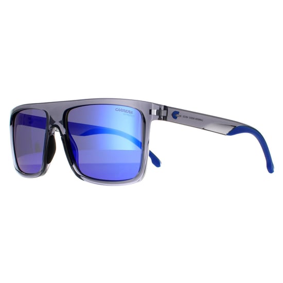 Gafas de sol Carrera Rectangle para hombre en gris y azul con espejo - Image 2
