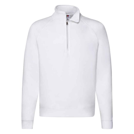 Fruit Of The Loom Mens Premium Zip Neck Heather Sweatshirt (White) - Image 1