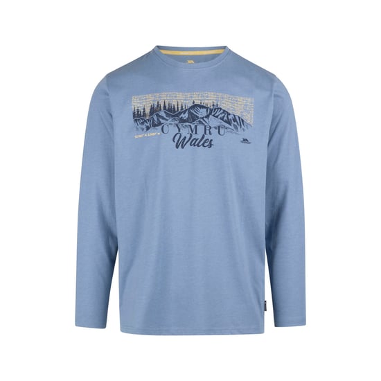 Trespass Mens Kulam Printed Long-Sleeved T-Shirt (Denim Blue Marl) - Image 1