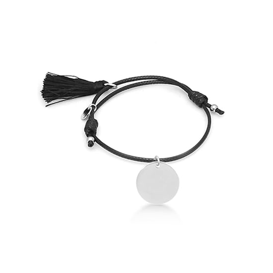Pulsera Luxenter mi sol de plata de ley 925 y algodon negro con acabado en baño de rodio - Image 1