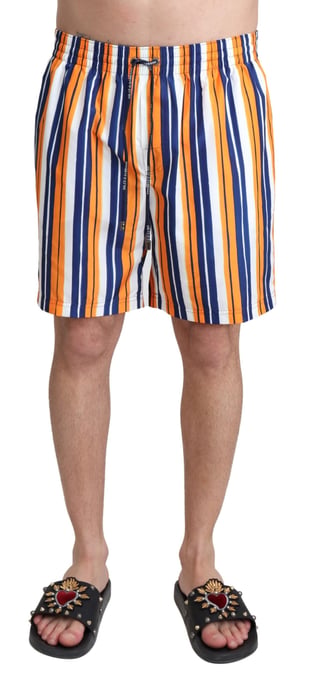 Bañador de playa a rayas multicolor para hombre de Dolce & Gabbana - Image 1