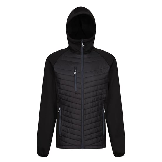 Regatta Mens Navigate Quilted Hybrid Jacket (Black/Seal Grey)