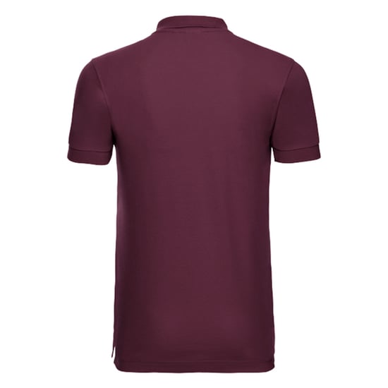 Russell Mens Stretch Fitted Polo Shirt (Burgundy) - Image 2