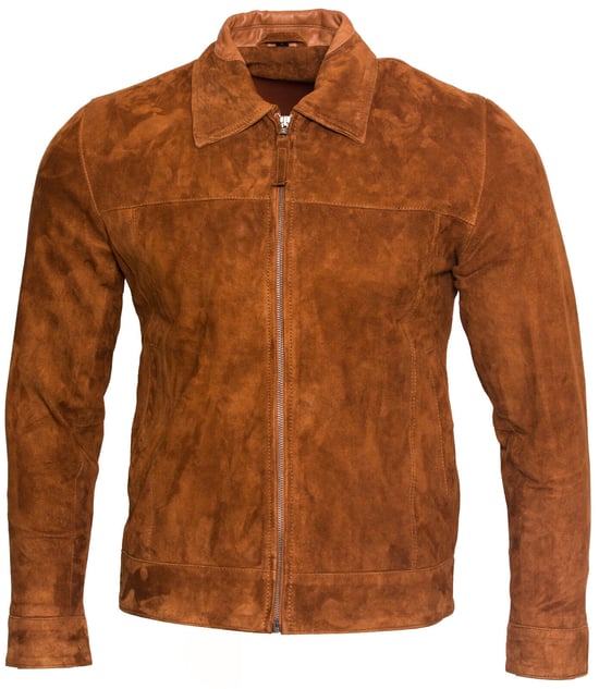 Retro biker jacket from goat suede