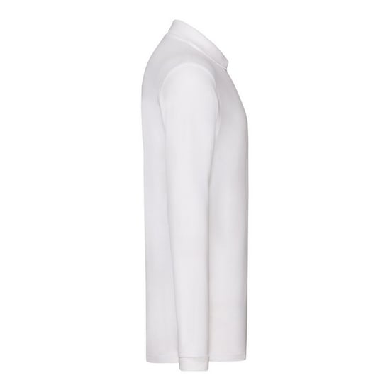 Fruit of the Loom Mens Cotton Pique Long-Sleeved Polo Shirt (White) - Image 3