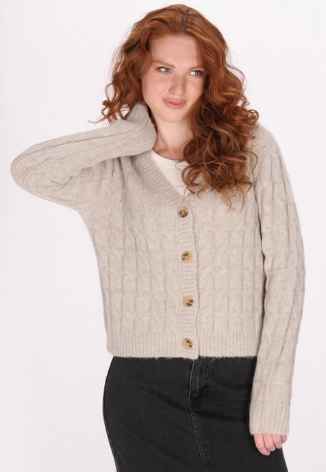 Dreimaster Cardigan women light brown melange - Image 3