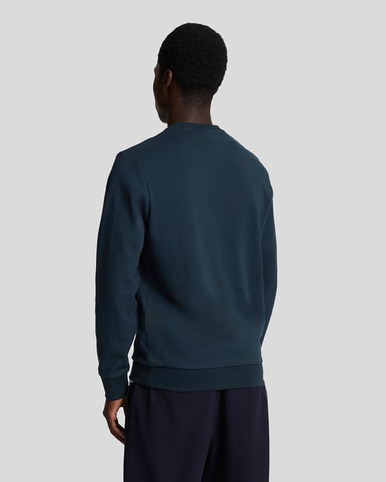 Sudadera sin cierre en azul marino oscuro Interlock de Lyle & Scott - Image 3