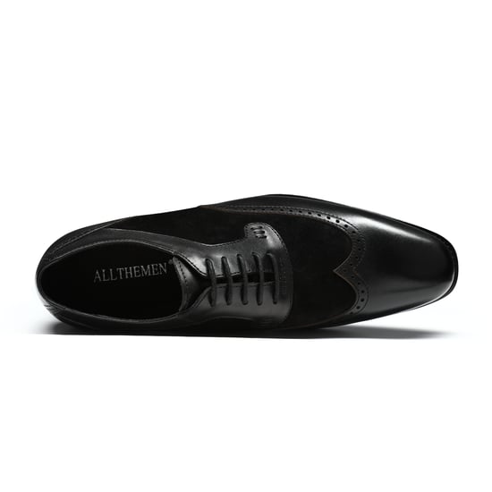 Men's shoe with classic decorative stitching Business shoes Smooth leather Low shoes Black - Image 6
