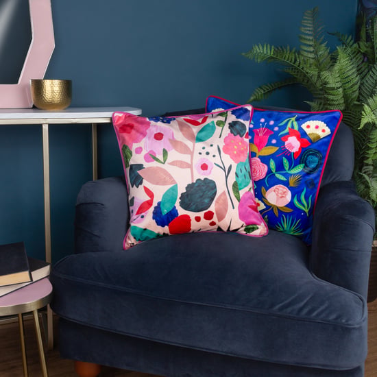 Kate Merritt Floral Collage Piped Cushion - Image 4
