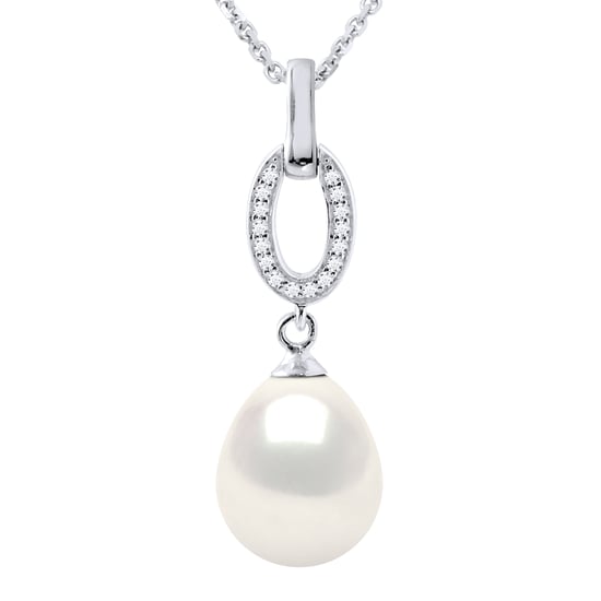 SHUTTLE Necklace Freshwater Pearl Jewelry 9-10mm White 925