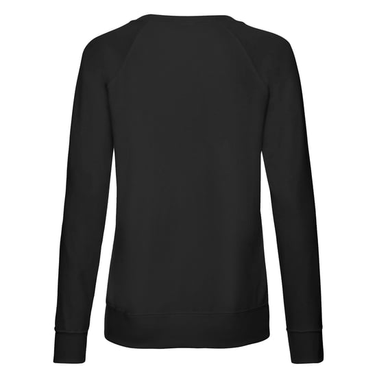 Fruit of the Loom Womens/Ladies Lightweight Lady Fit Raglan Sweatshirt (Black) - Image 2
