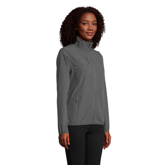 SOLS Womens/Ladies Falcon Zipped Soft Shell Jacket (Charcoal Grey) - Image 3