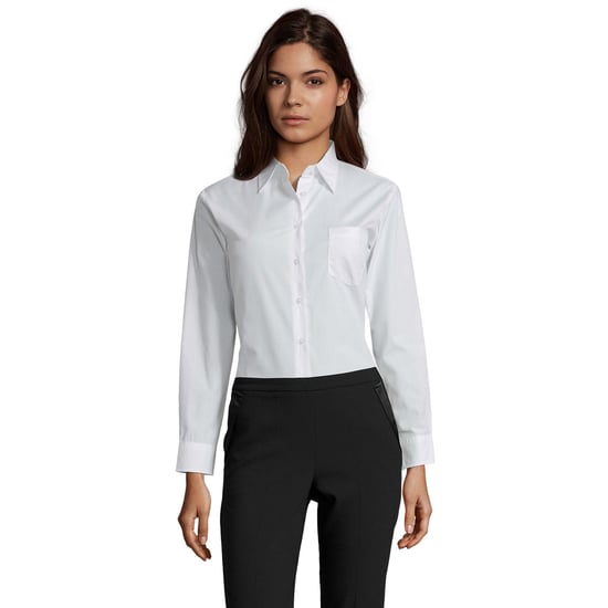 SOLS Womens/Ladies Executive Poplin Long-Sleeved Business Blouse (White) - Image 1