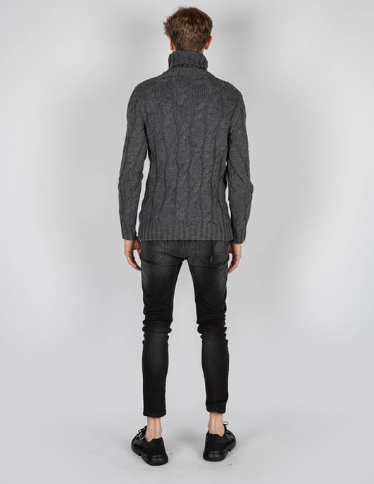 Xagon Man Pullover Turtleneck Men's Grey - Image 4