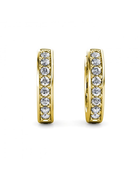 Pendientes de aro circulares - Oro y cristal - Image 3