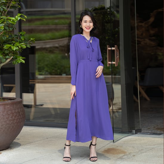 V-neckline long blouse-dress - Image 6